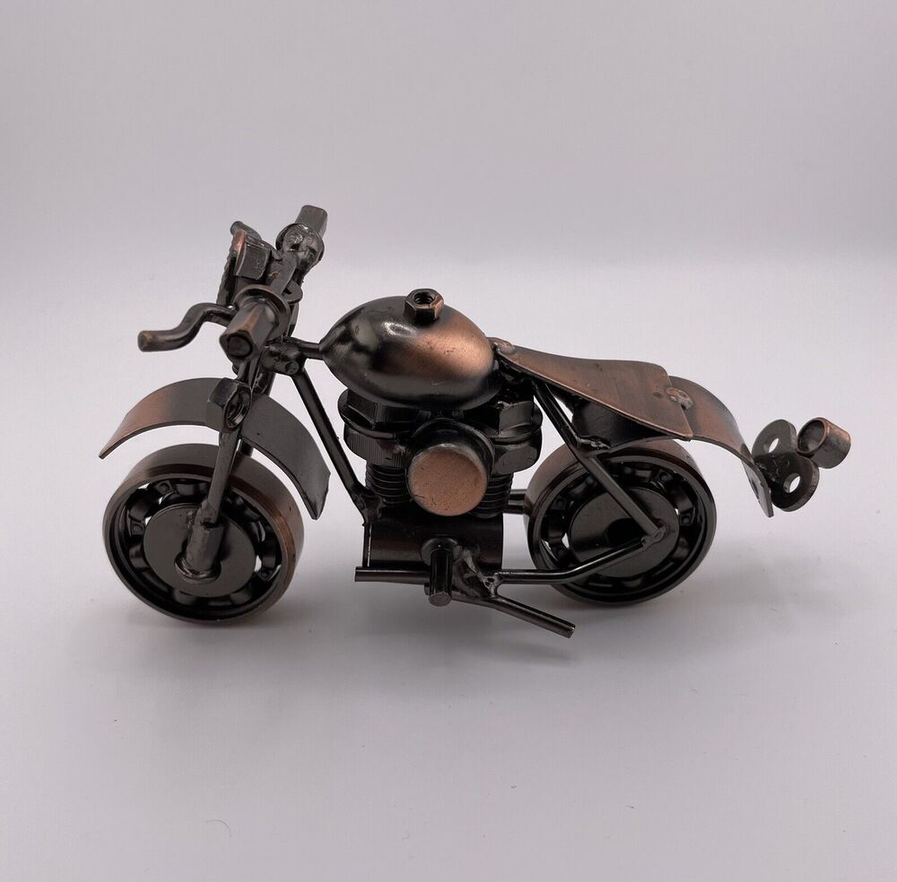 Handmade Metal Motorcycle Copper Color 5"x 3"